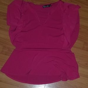 Peplum top Fushia